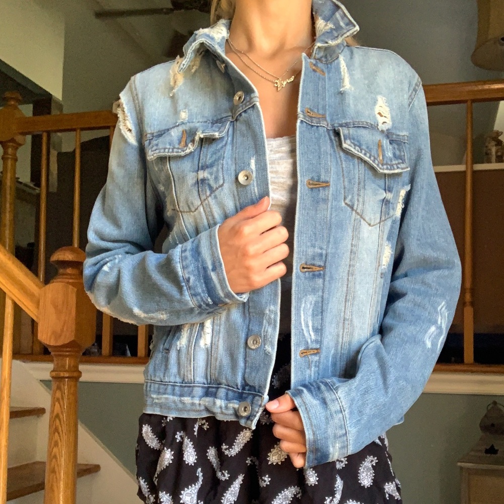 Distressed Denim Jacket